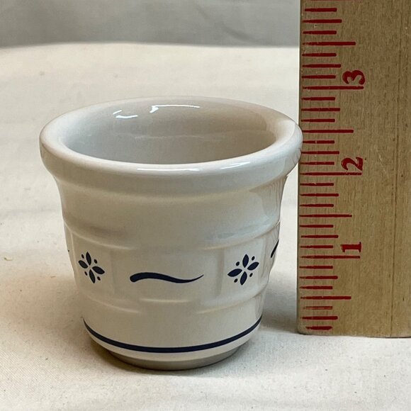 2 Longaberger Classic Blue Woven Traditions Votive Cups Candle Holders Ramekins - Picture 5 of 6